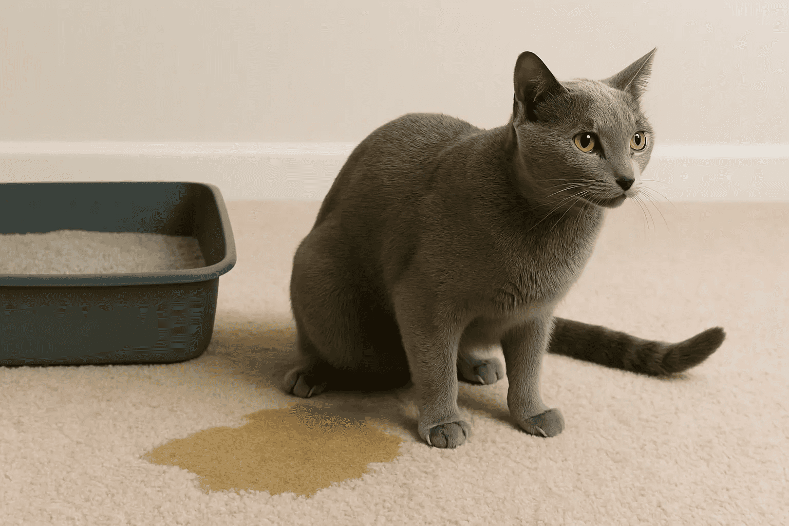 고양이가 자꾸 화장실 외에 다른 곳에 배변을 해요